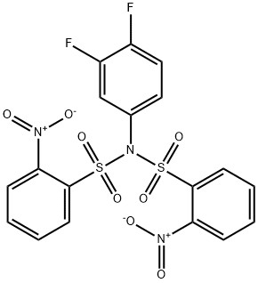 N-(3,4-difluorophenyl)-2-nitro-N-(2-nitrophenyl)sulfonylbenzenesulfonamide Structure