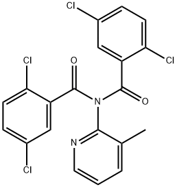 2,5-dichloro-N-(2,5-dichlorobenzoyl)-N-(3-methylpyridin-2-yl)benzamide 结构式
