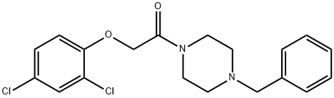 1-(4-benzylpiperazin-1-yl)-2-(2,4-dichlorophenoxy)ethanone 结构式