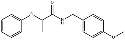 N-[(4-methoxyphenyl)methyl]-2-phenoxypropanamide 化学構造式