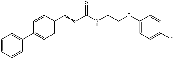 (E)-N-[2-(4-fluorophenoxy)ethyl]-3-(4-phenylphenyl)prop-2-enamide Struktur