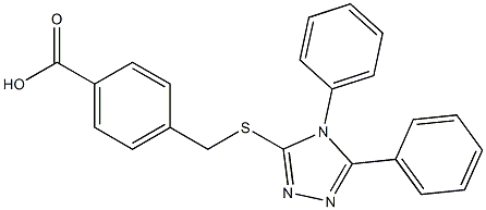 4-[(4,5-diphenyl-1,2,4-triazol-3-yl)sulfanylmethyl]benzoic acid 化学構造式