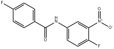 4-fluoro-N-(4-fluoro-3-nitrophenyl)benzamide 化学構造式