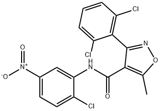N-(2-chloro-5-nitrophenyl)-3-(2,6-dichlorophenyl)-5-methyl-1,2-oxazole-4-carboxamide Struktur