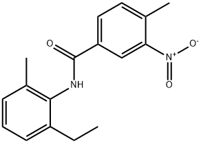 N-(2-ethyl-6-methylphenyl)-4-methyl-3-nitrobenzamide 结构式