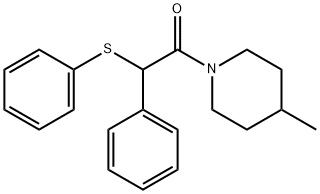 1-(4-methylpiperidin-1-yl)-2-phenyl-2-phenylsulfanylethanone 结构式