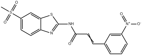 (E)-N-(6-methylsulfonyl-1,3-benzothiazol-2-yl)-3-(3-nitrophenyl)prop-2-enamide Struktur