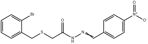 2-[(2-bromophenyl)methylsulfanyl]-N-[(E)-(4-nitrophenyl)methylideneamino]acetamide Structure