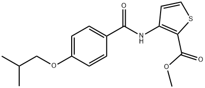 methyl 3-[[4-(2-methylpropoxy)benzoyl]amino]thiophene-2-carboxylate Structure