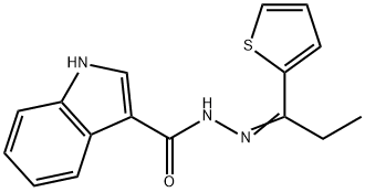 N-[(E)-1-thiophen-2-ylpropylideneamino]-1H-indole-3-carboxamide,350989-39-8,结构式