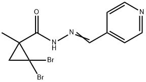 2,2-dibromo-1-methyl-N-[(E)-pyridin-4-ylmethylideneamino]cyclopropane-1-carboxamide Structure