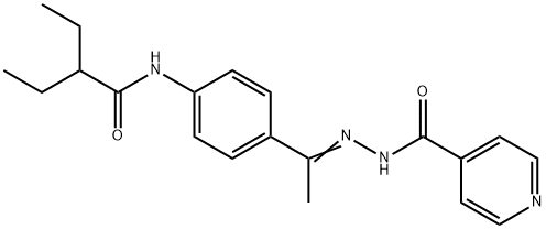 N-[(Z)-1-[4-(2-ethylbutanoylamino)phenyl]ethylideneamino]pyridine-4-carboxamide 化学構造式