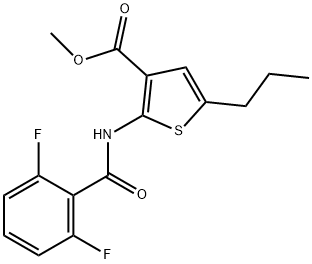 methyl 2-[(2,6-difluorobenzoyl)amino]-5-propylthiophene-3-carboxylate 化学構造式