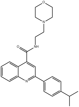 N-(2-morpholin-4-ylethyl)-2-(4-propan-2-ylphenyl)quinoline-4-carboxamide 化学構造式