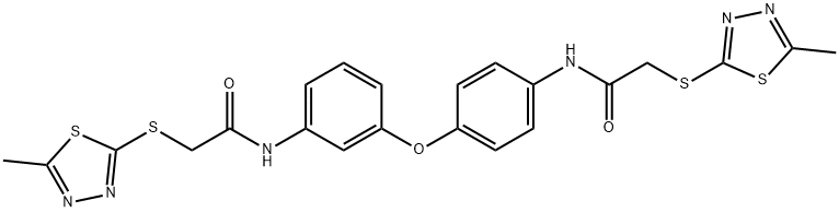 351338-74-4 2-[(5-methyl-1,3,4-thiadiazol-2-yl)sulfanyl]-N-[4-[3-[[2-[(5-methyl-1,3,4-thiadiazol-2-yl)sulfanyl]acetyl]amino]phenoxy]phenyl]acetamide