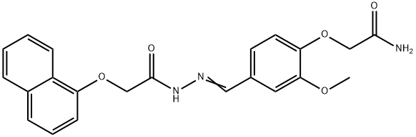 2-[2-methoxy-4-[(E)-[(2-naphthalen-1-yloxyacetyl)hydrazinylidene]methyl]phenoxy]acetamide Struktur