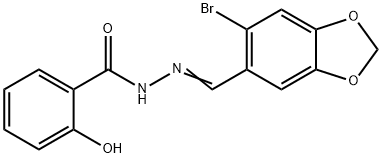 N-[(E)-(6-bromo-1,3-benzodioxol-5-yl)methylideneamino]-2-hydroxybenzamide Structure