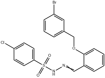 N-[(E)-[2-[(3-bromophenyl)methoxy]phenyl]methylideneamino]-4-chlorobenzenesulfonamide 化学構造式