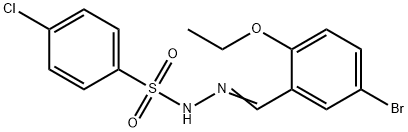 N-[(E)-(5-bromo-2-ethoxyphenyl)methylideneamino]-4-chlorobenzenesulfonamide 化学構造式