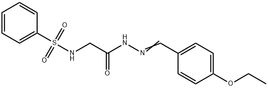2-(benzenesulfonamido)-N-[(E)-(4-ethoxyphenyl)methylideneamino]acetamide Struktur