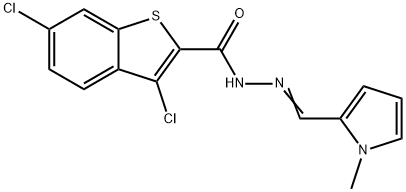 3,6-dichloro-N-[(E)-(1-methylpyrrol-2-yl)methylideneamino]-1-benzothiophene-2-carboxamide Structure