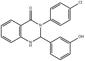 3-(4-chlorophenyl)-2-(3-hydroxyphenyl)-1,2-dihydroquinazolin-4-one 化学構造式