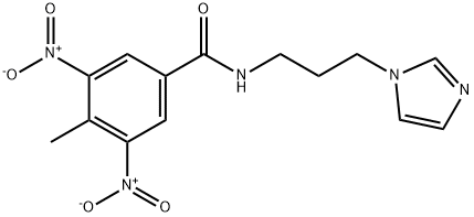 N-(3-imidazol-1-ylpropyl)-4-methyl-3,5-dinitrobenzamide 结构式