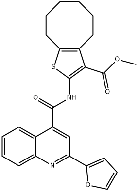 methyl 2-[[2-(furan-2-yl)quinoline-4-carbonyl]amino]-4,5,6,7,8,9-hexahydrocycloocta[b]thiophene-3-carboxylate Structure