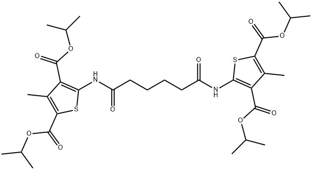 dipropan-2-yl 3-methyl-5-[[6-[[4-methyl-3,5-bis(propan-2-yloxycarbonyl)thiophen-2-yl]amino]-6-oxohexanoyl]amino]thiophene-2,4-dicarboxylate Structure