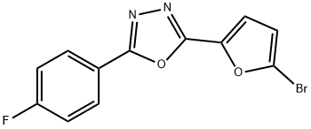2-(5-bromofuran-2-yl)-5-(4-fluorophenyl)-1,3,4-oxadiazole Struktur
