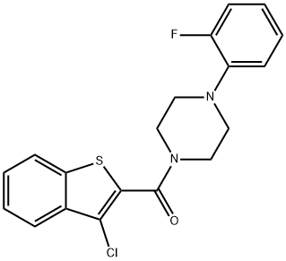 (3-chloro-1-benzothiophen-2-yl)-[4-(2-fluorophenyl)piperazin-1-yl]methanone 化学構造式
