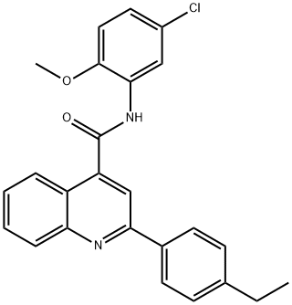 N-(5-chloro-2-methoxyphenyl)-2-(4-ethylphenyl)quinoline-4-carboxamide,353782-32-8,结构式