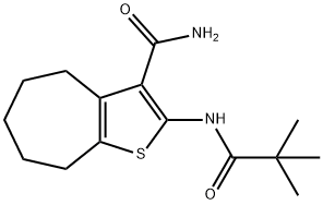 2-(2,2-dimethylpropanoylamino)-5,6,7,8-tetrahydro-4H-cyclohepta[b]thiophene-3-carboxamide Structure