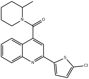 [2-(5-chlorothiophen-2-yl)quinolin-4-yl]-(2-methylpiperidin-1-yl)methanone 化学構造式