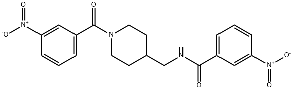 3-nitro-N-[[1-(3-nitrobenzoyl)piperidin-4-yl]methyl]benzamide Structure