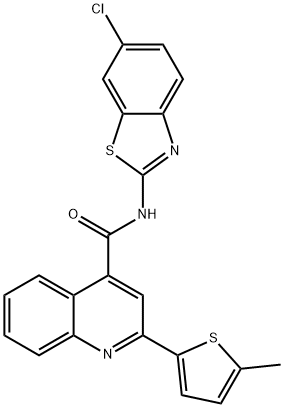 N-(6-chloro-1,3-benzothiazol-2-yl)-2-(5-methylthiophen-2-yl)quinoline-4-carboxamide Struktur
