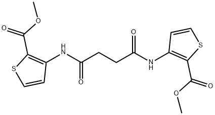 methyl 3-[[4-[(2-methoxycarbonylthiophen-3-yl)amino]-4-oxobutanoyl]amino]thiophene-2-carboxylate 化学構造式