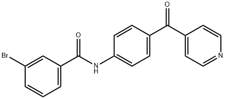 3-bromo-N-[4-(pyridine-4-carbonyl)phenyl]benzamide 结构式