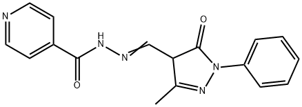 N-[(E)-(3-methyl-5-oxo-1-phenyl-4H-pyrazol-4-yl)methylideneamino]pyridine-4-carboxamide Structure