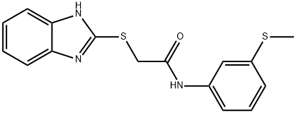 2-(1H-benzimidazol-2-ylsulfanyl)-N-(3-methylsulfanylphenyl)acetamide Struktur