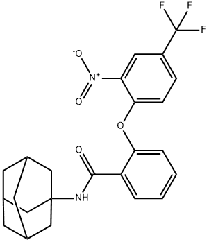 N-(1-adamantyl)-2-[2-nitro-4-(trifluoromethyl)phenoxy]benzamide Struktur