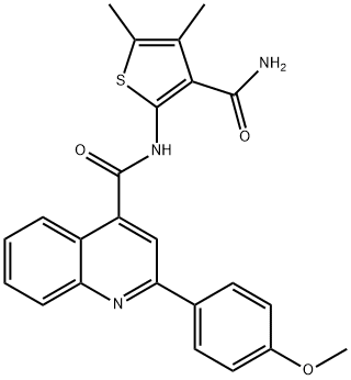 N-(3-carbamoyl-4,5-dimethylthiophen-2-yl)-2-(4-methoxyphenyl)quinoline-4-carboxamide Structure