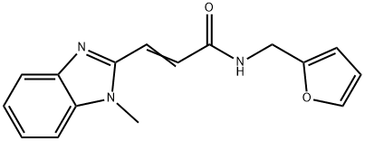 (E)-N-(furan-2-ylmethyl)-3-(1-methylbenzimidazol-2-yl)prop-2-enamide,361984-09-0,结构式