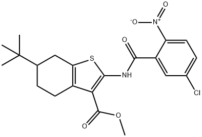 methyl 6-tert-butyl-2-[(5-chloro-2-nitrobenzoyl)amino]-4,5,6,7-tetrahydro-1-benzothiophene-3-carboxylate Structure