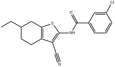 3-chloro-N-(3-cyano-6-ethyl-4,5,6,7-tetrahydro-1-benzothiophen-2-yl)benzamide|