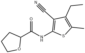 N-(3-cyano-4-ethyl-5-methylthiophen-2-yl)oxolane-2-carboxamide 化学構造式