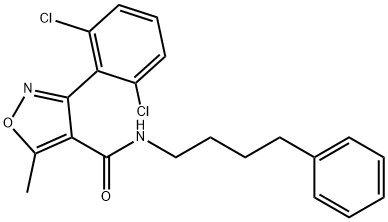3-(2,6-dichlorophenyl)-5-methyl-N-(4-phenylbutyl)-1,2-oxazole-4-carboxamide 结构式