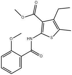 methyl 4-ethyl-2-[(2-methoxybenzoyl)amino]-5-methylthiophene-3-carboxylate Structure