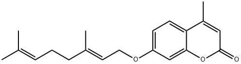 7-[(2E)-3,7-dimethylocta-2,6-dienoxy]-4-methylchromen-2-one 结构式