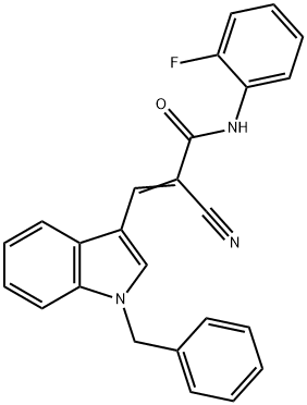 (E)-3-(1-benzylindol-3-yl)-2-cyano-N-(2-fluorophenyl)prop-2-enamide Structure